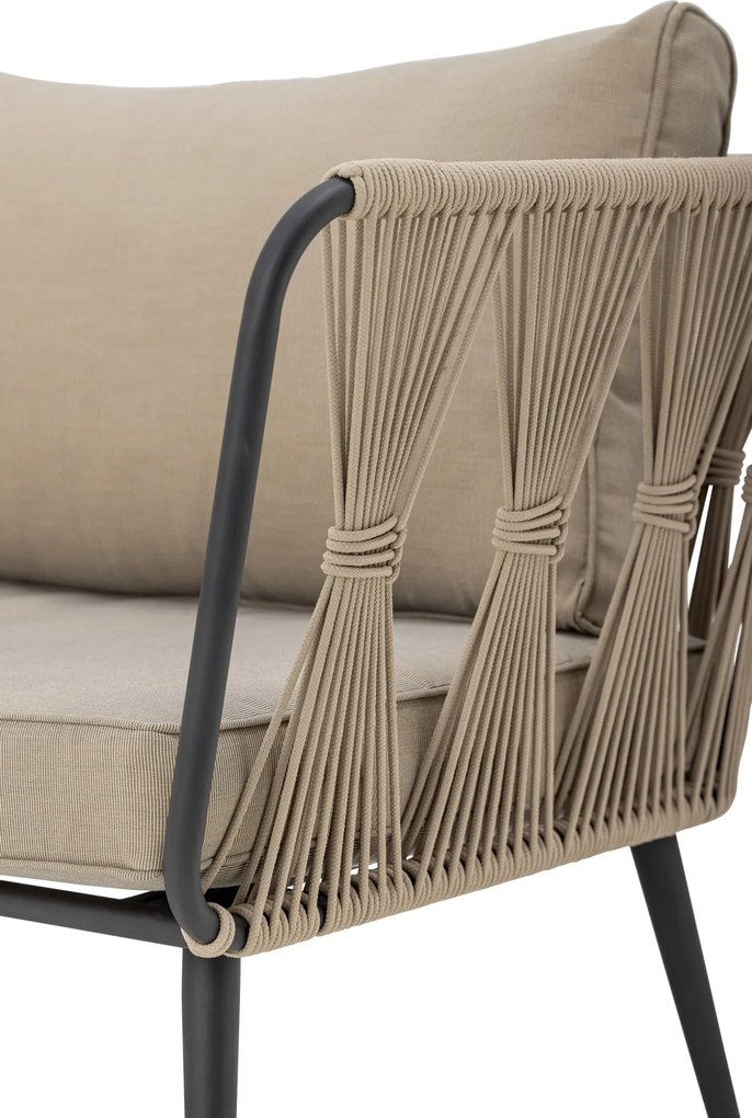 Canapea de exterior, bej, din metal Pavone