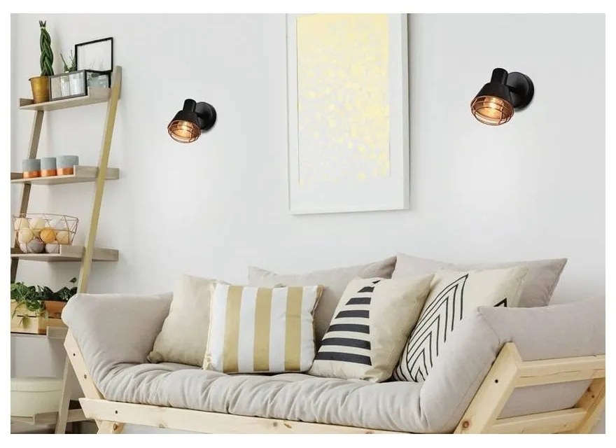 Aplică de perete neagră din metal Neria – Candellux Lighting