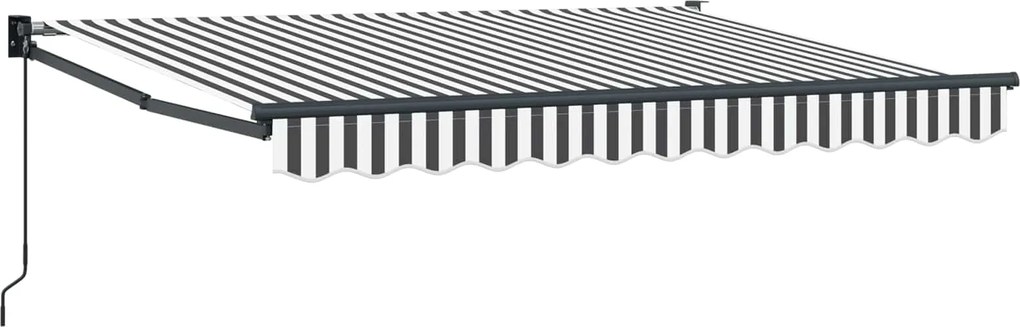 vidaXL Copertină retractabilă manuală Antracit și Alb 2,5 x 2 m
