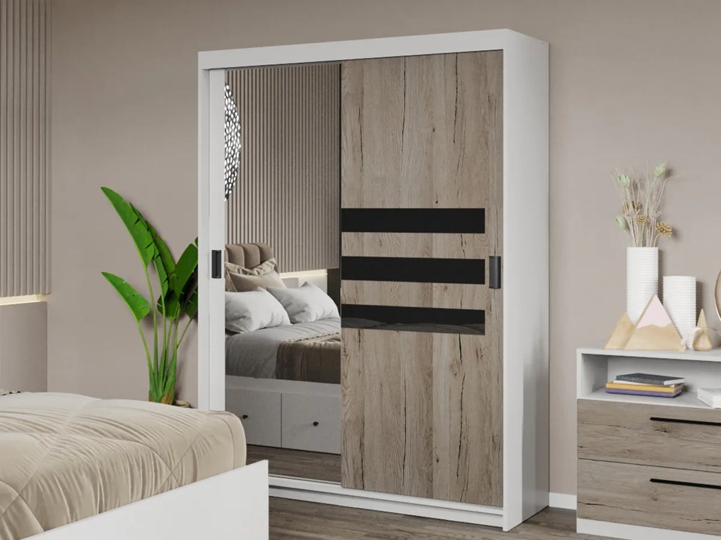 Set mobila dormitor 4 piese Ruben San Remo cu oglinda C37