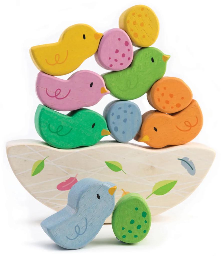 Tender Leaf Toys - Balansoarul cu pasari din lemn - Rocking Baby Bird