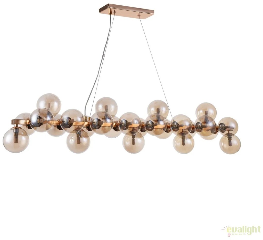 Lustra deosebita cu 25 de surse de lumina Dallas, auriu/ chihlimbar MYMOD547PL-25G