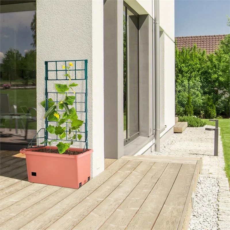 Power Planter, ghiveci 75x130x35 cm, 3 etaje, culoare cărămizie