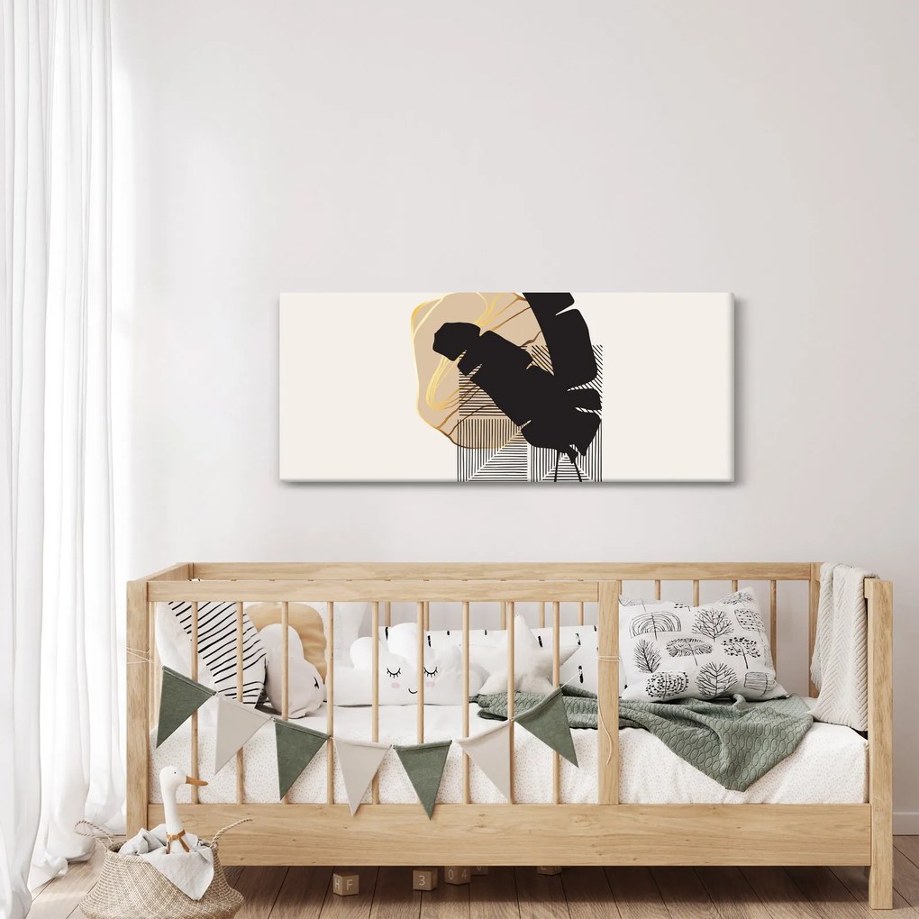 Tablou - Abstracție cu frunze tropicale N⁰4 (120x50 cm)