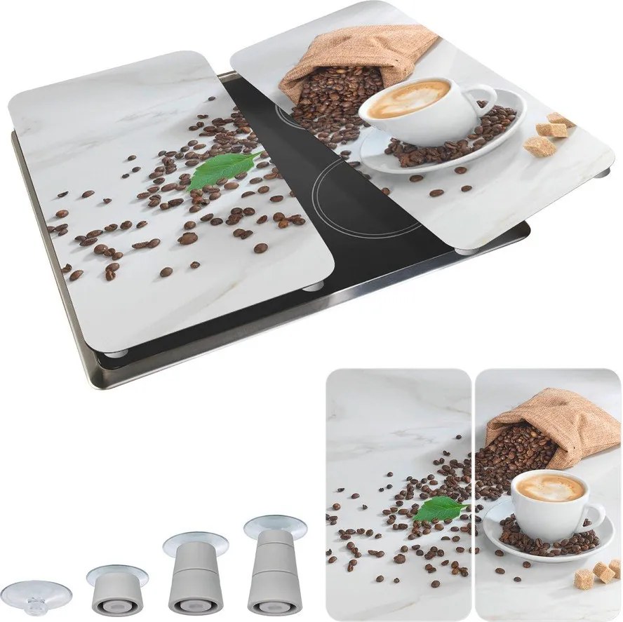 Protecții de aragaz 2 buc. din sticlă temperată 52x30 cm Café Aromatica – Maximex