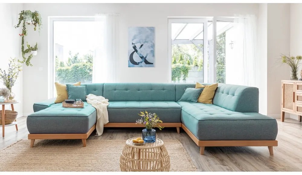 Colțar turcoaz extensibil (cu colț pe partea dreaptă/în formă de "U") Dazzling Daisy – Miuform