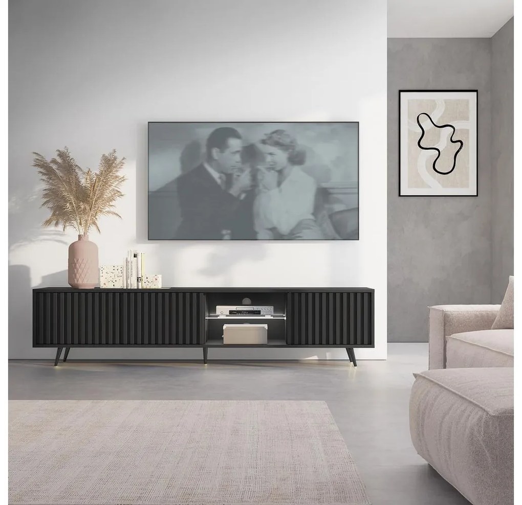 Masă TV Biel 175 (cu iluminat) (negru). 1098825