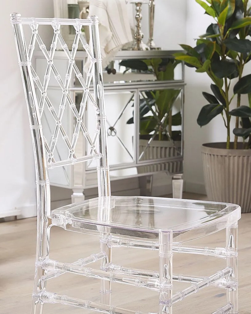 Set 2 buc. scaune de sufragerie CLARO (transparent). 1022823