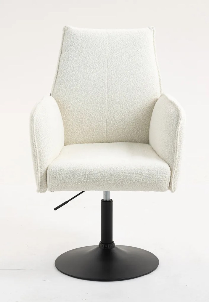 HR280N Scaun Crem Boucle cu Bază Neagră