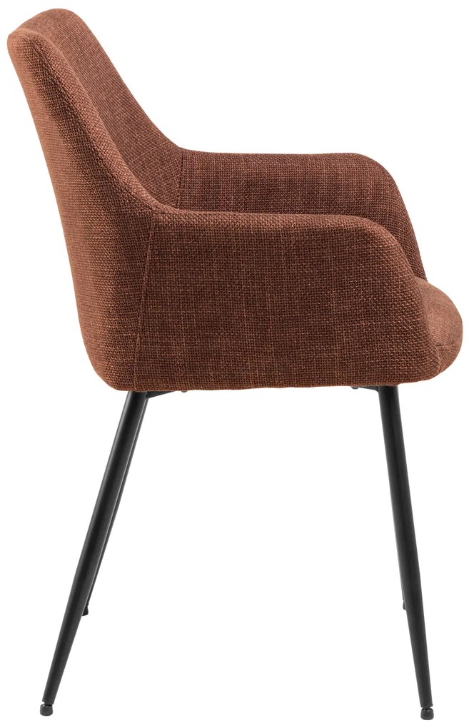 MAZZONI EXPORT VERA Teracotă (material Basel 44) - SCAUN MODERN ADÂNC TAPIȚAT PENTRU SALON/LIVING LOFT