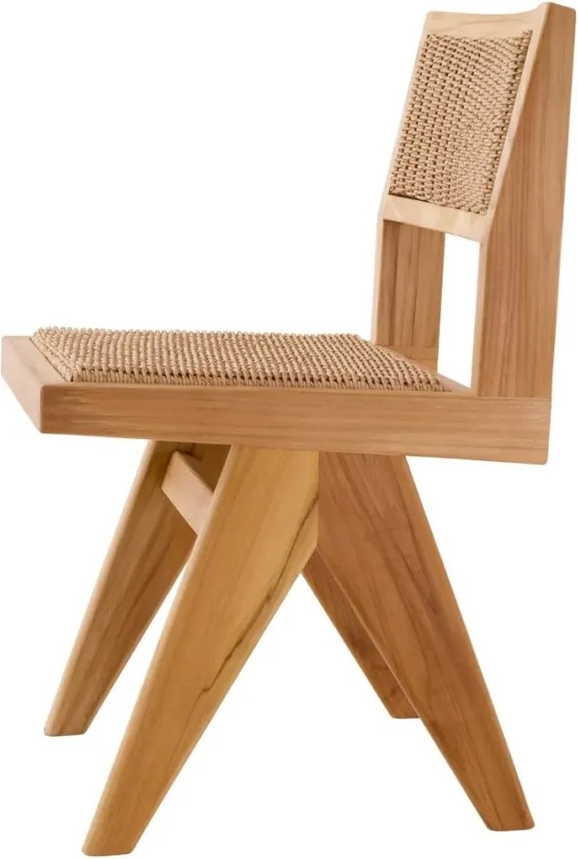 Scaun design clasic din lemn si rattan Niclas, natur