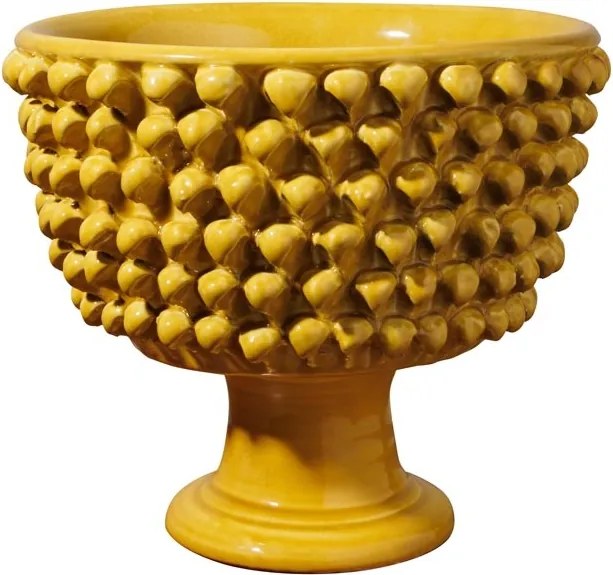 Bol decorativ cu picior din ceramica D33cm Macedonia