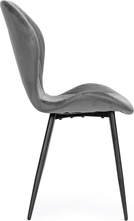 Set de 4 scaune din piele de căprioară gri scaun