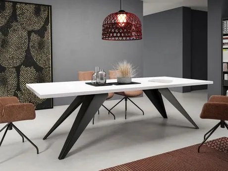 Masă sufragerie extensibilă Awalean 140 (Negru + Negru molet) (pentru 6-10 persoane). 1105359