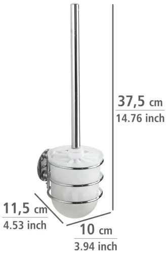 WENKO 18768100 - Set WC TURBO-LOC rotund, oțel, 10x37,5 cm, crom lucios/alb