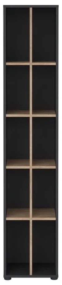 Bibliotecă gri antracit/cu aspect de lemn de stejar 41x205 cm Sign – Tvilum