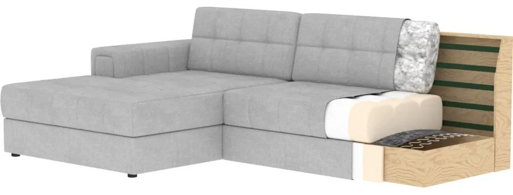 Colțar crem extensibil cu tapițerie din țesătură bouclé (cu colț pe partea stângă/cu șezlong) Blezalt – ELTAP