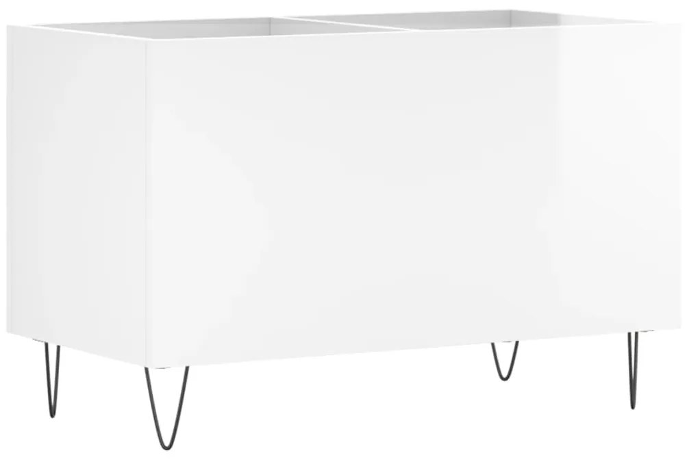 vidaXL Dulap pt discuri, alb extralucios 74,5x38x48 cm lemn prelucrat