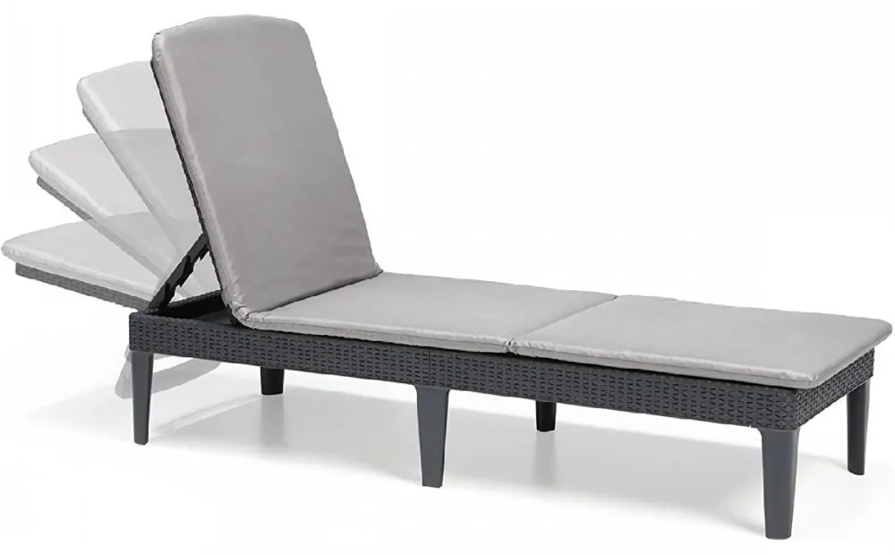 Șezlong de grădină Jaipur cu pernă grafit