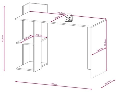 Birou MARLO stejar artisan/antracit