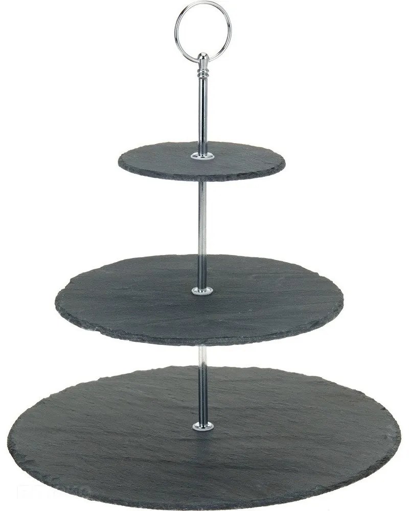 Tavă din piatră pentru prăjituri și gustări, 3 niveluri