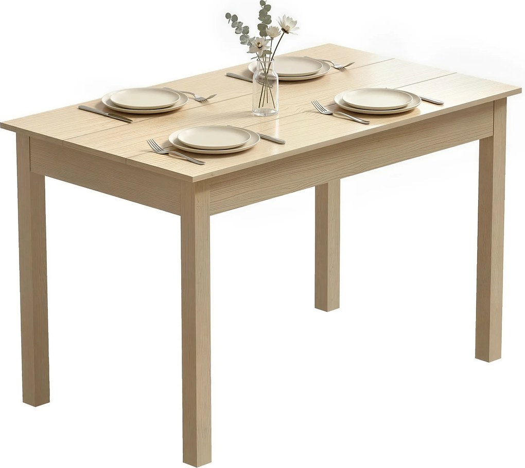 HOMCOM Masă de sufragerie design modern bicolor cu blat mare pentru 4-6 persoane în lemn dim. 119L x 70l x 75H cm | Aosom Romania