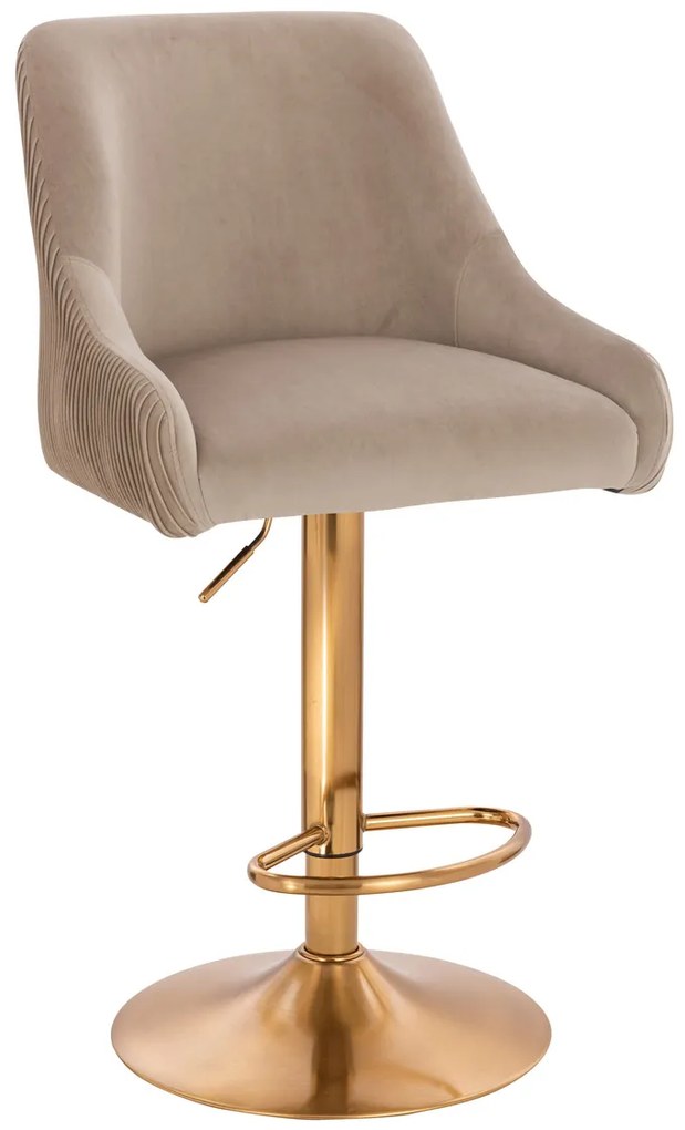 HR920W Scaun Latte din Catifea cu Bază Aurie