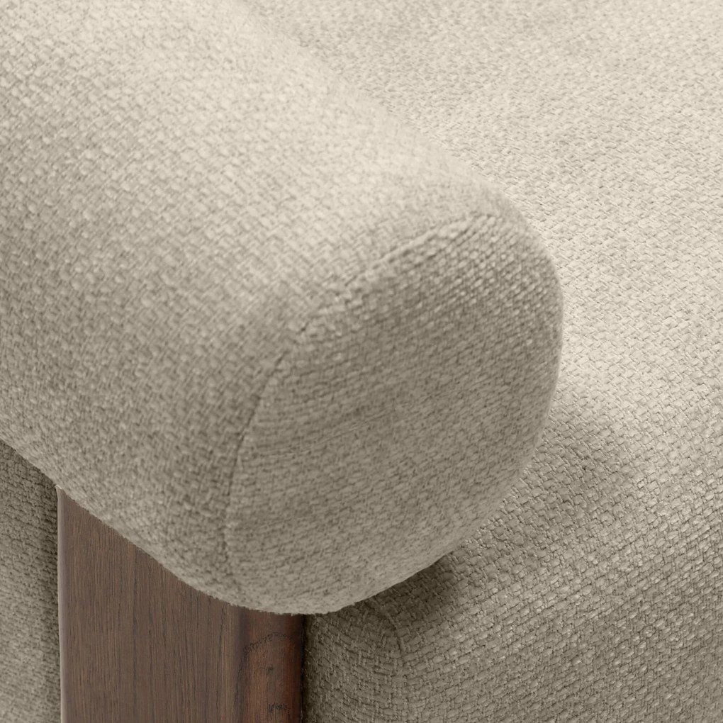 Fotoliu design bej KOKEI ALIA, decor nuc