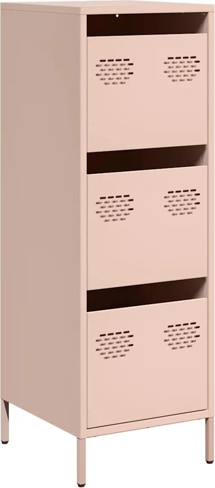 vidaXL Dulap înalt, roz, 39x35x103,5 cm, oțel