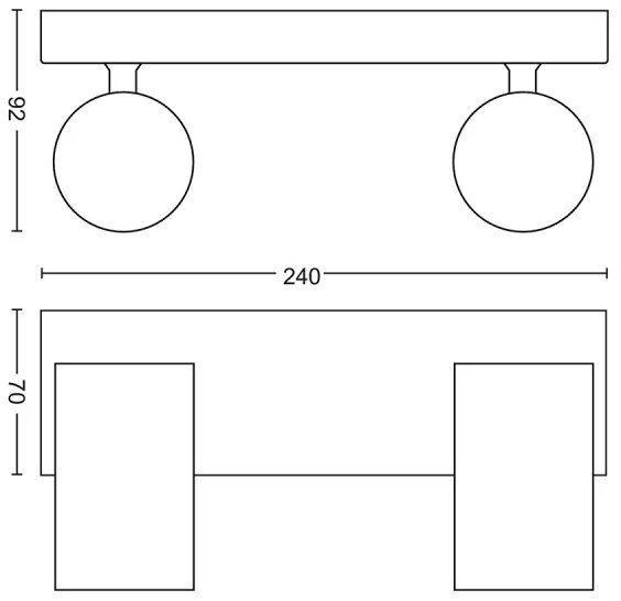 Philips 50592/30/PN - Lampa spot MYLIVING KOSIPO 2xGU10/5,5W/230V