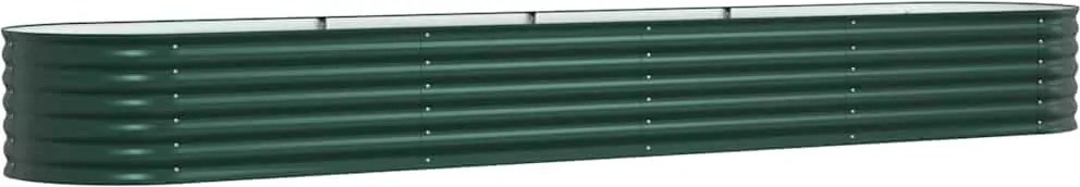 vidaXL Pat ridicat Verde 400 x 80 x 44 cm Oțel