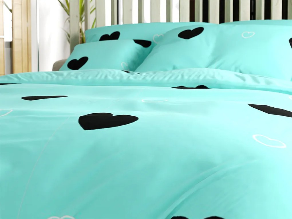 Lenjerie de pat din microfibra CORAZON BLEND albastru Dimensiune lenjerie de pat: 70 x 90 cm | 140 x 220 cm