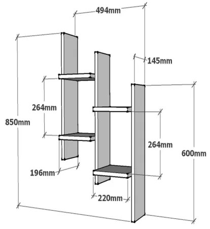 Etajeră de perete SU 85x49 cm bej/antracit