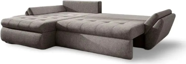 Colțar extensibil dumonde cu ladă de depozitare si sezut confortabil din spuma high-density, Loana Enjoy Kaki II 270x185 cm