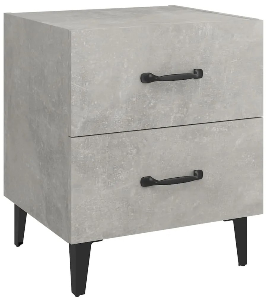 811996 vidaXL Noptieră, gri beton, 40x35x47,5 cm