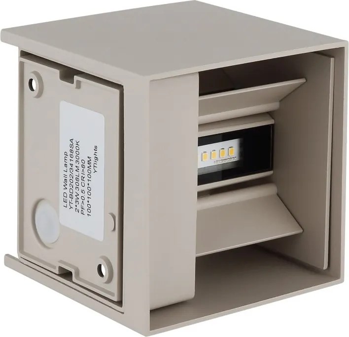 Aplica LED, Spot pentru iluminat exterior design modern IP54 Veronika nisip 10x10cm