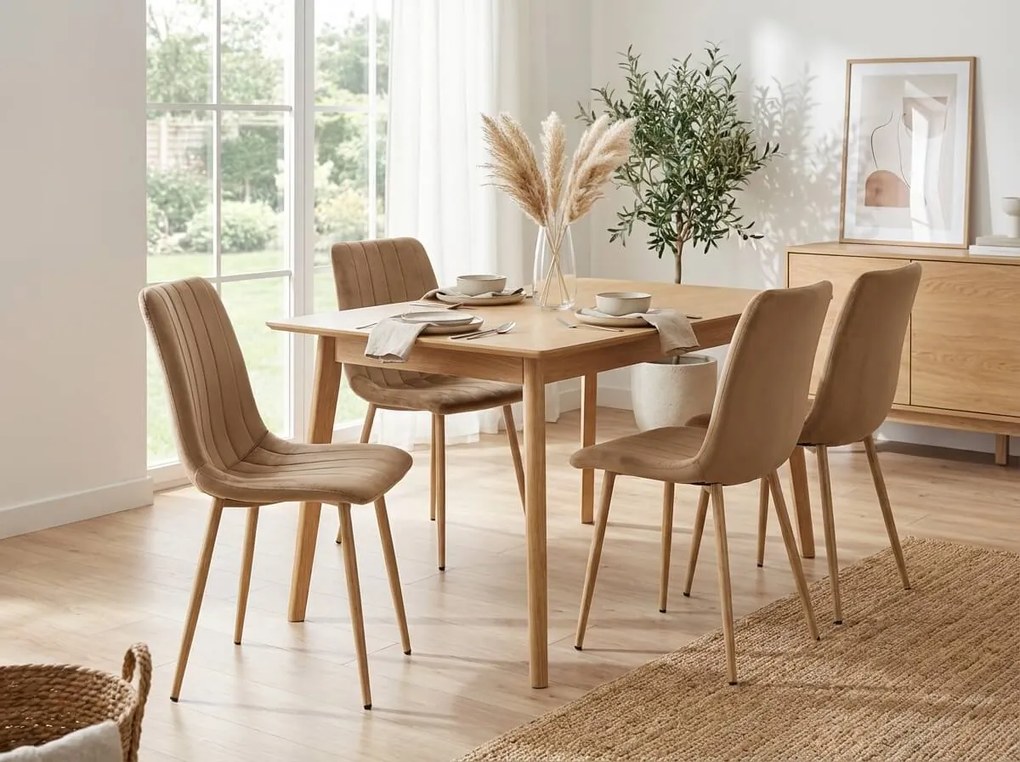 OFERTA Scaun din catifea maro LAVA ALMOND BROWN II. calitate secundara