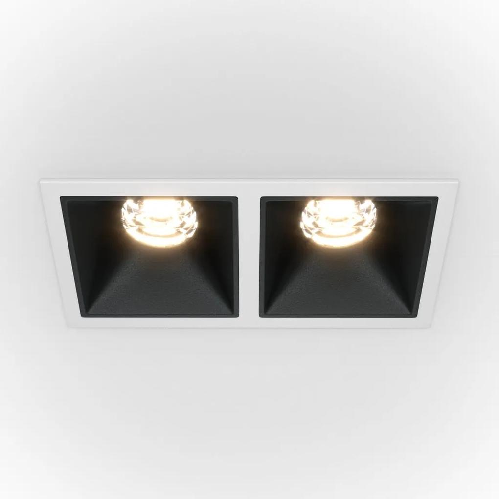 Spot LED incastrabil cu 2 surse de iluminat Alpha alb, negru, 4000K