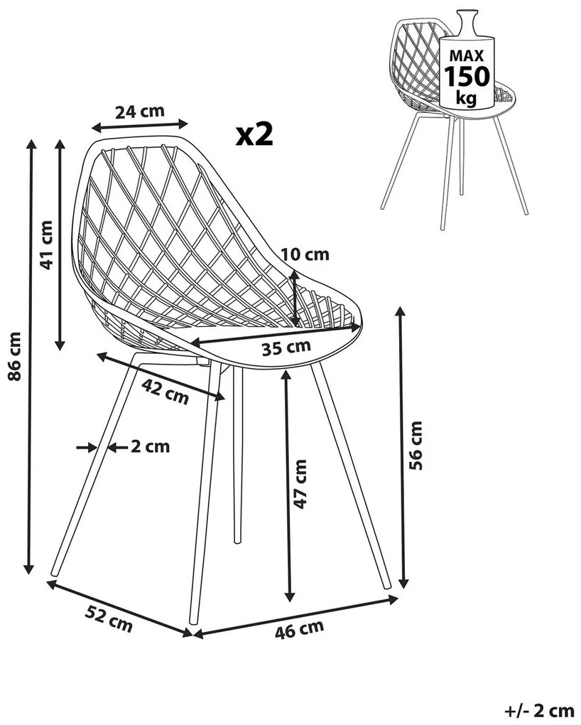 Set 2 buc scaune de sufragerie Canza (verde). 1080357