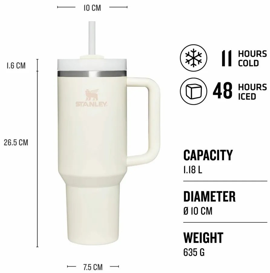 STANLEY Quencher H2.O FlowState Tumbler 1180 mlCream Tonal