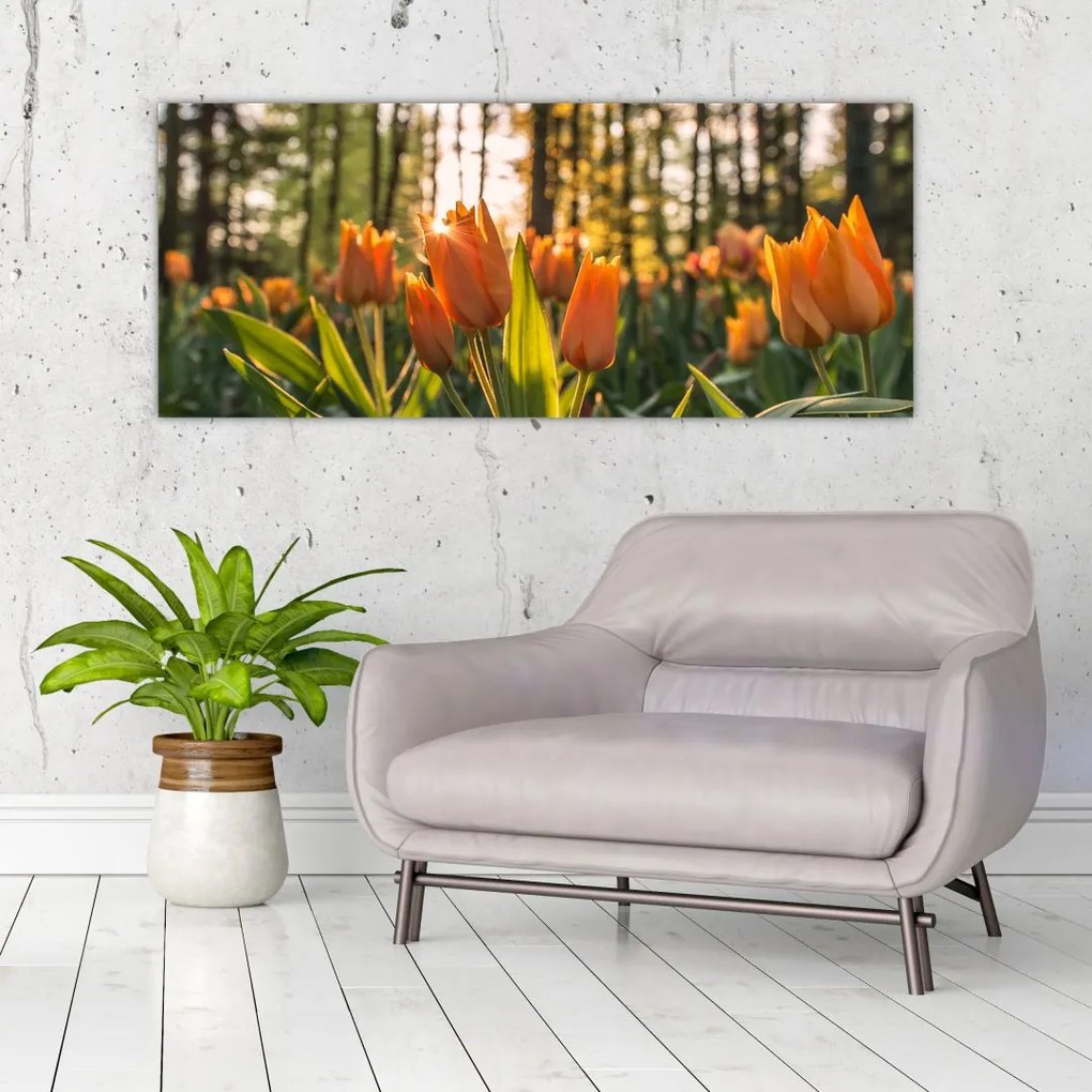 Tablou - lalele potocalii (120x50 cm)