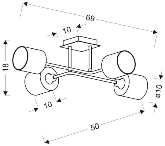 Lustră aplicată SAX 4xE14/40W/230V