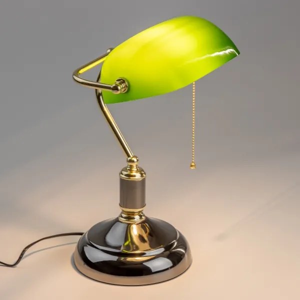 Brilagi - Lampă de birou BANK OFFICE 1xE27/60W/230V negru/auriu/verde