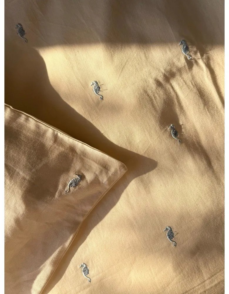 Lenjerie de pat pentru copii, galben-deschis din bumbac organic pentru pătuț 70x100 cm Sea Garden – Cam Cam Copenhagen