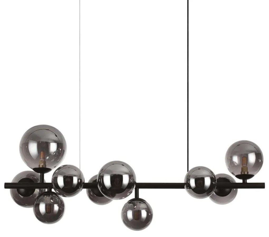 Ideal Lux - Lustra LED suspendată pe cablu PERLAGE 10xG9/3W/230V 81 cm negru/fumuriu