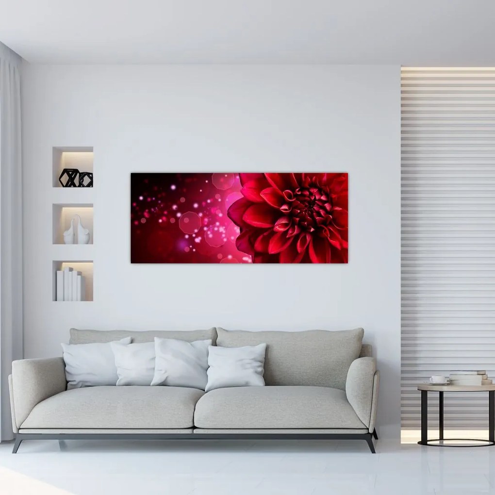 Tablou cu floare roșie (120x50 cm)