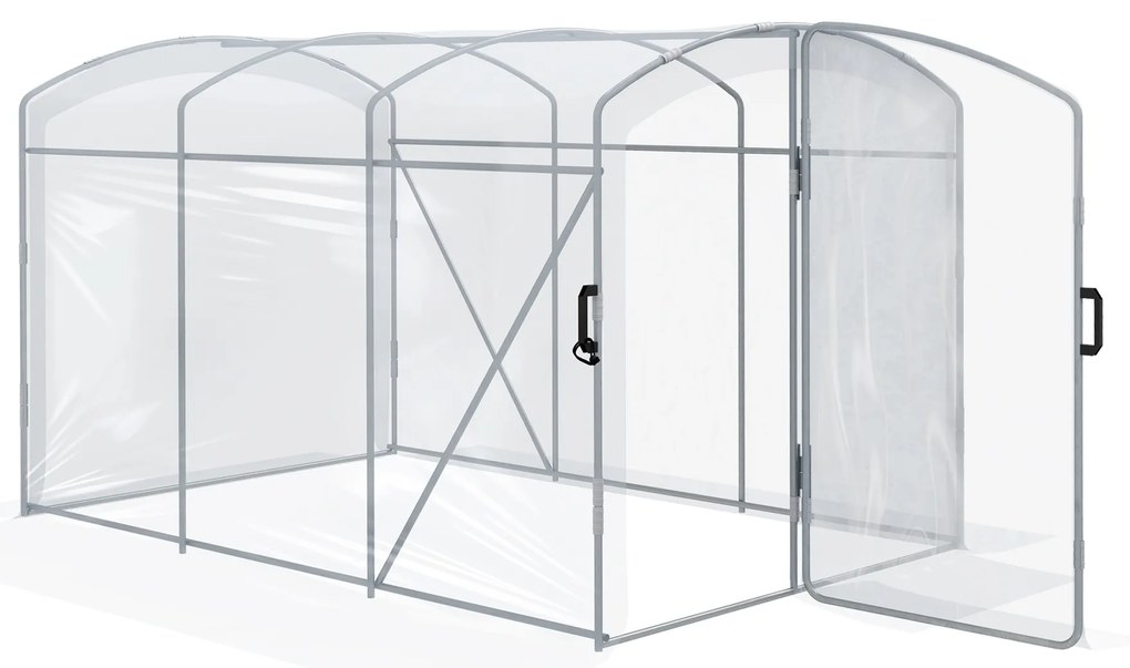 Outsunny Solariu de tunel, acoperit cu folie transparentă, cadru de oțel galvanizat, 3 x 2 x 2m | Aosom Romania