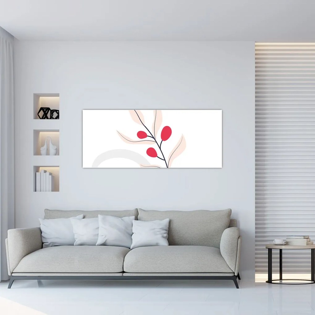 Tablou - Abstracție florală roz N⁰3 (120x50 cm)