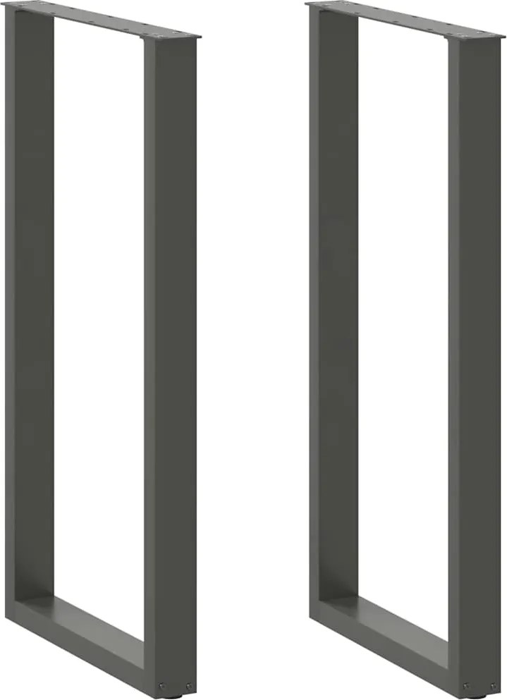 vidaXL Picioare de masă de bar în formă de U, 2 buc., antracit, 60x(110-111) cm, oțel