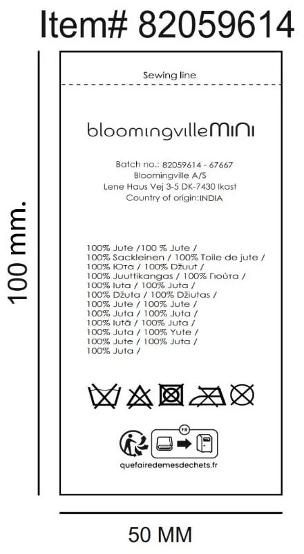 Covor în culoare naturală rotund din iută ø 130 cm Dinne – Bloomingville Mini